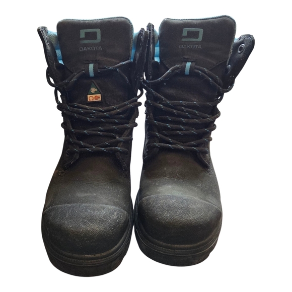 Dakota Womans Black Protective Steel Toe Boots Size 6 - Picture 1 of 9